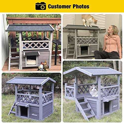 Insulated Cat House with Escape Door for Outdoor Indoor Use B5107