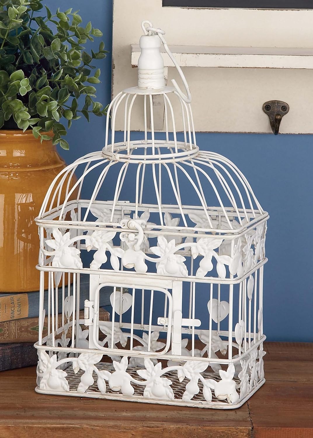 Vintage Metal Birdcage, 22 Inch, White L341146