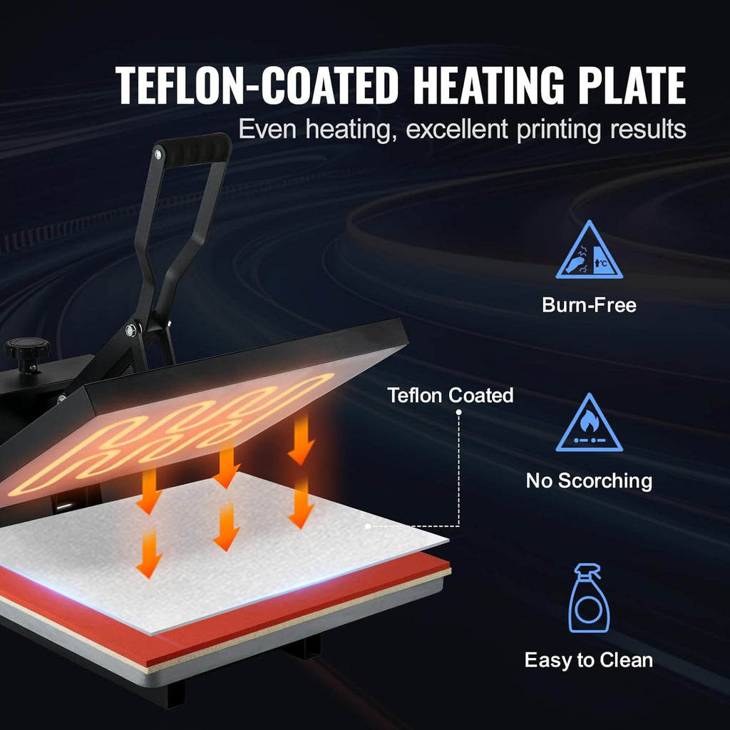 Heat Press Machine 16 x 20 in, Clamshell Sublimation Transfer Printer T838