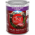 Purina ONE SmartBlend True Instinct Classic Ground Real Beef &amp; Bison Grain-Free Wet Dog Food, 13-oz can, case of 12 - Pet Supplies online store