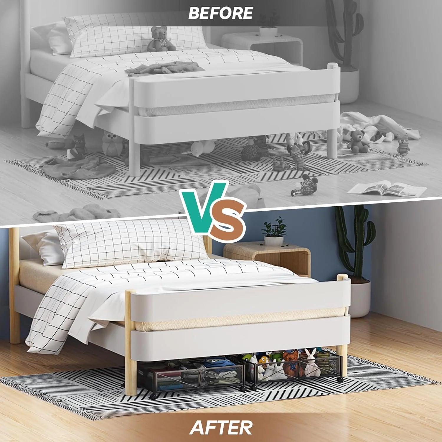 Under Bed Storage Containers with Wheels, 2 Pack U520266