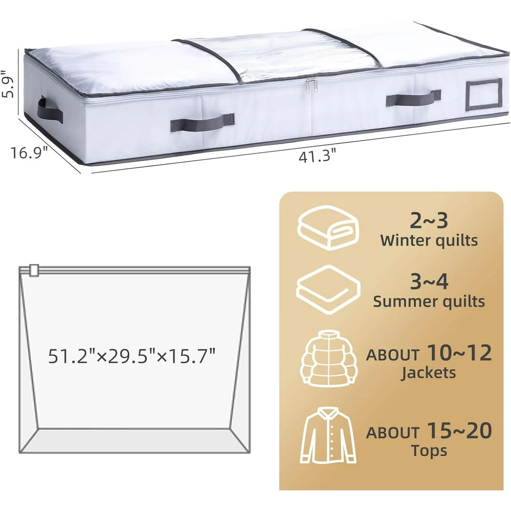 Under Bed Vacuum Seal Storage Bags for Comforters, Large Foldable Box R522566
