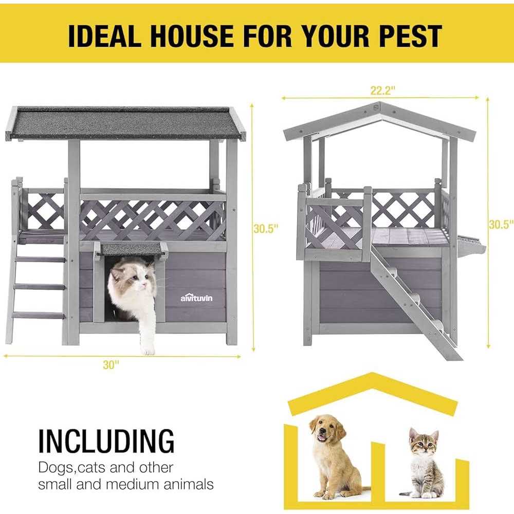 Insulated Cat House with Escape Door for Outdoor Indoor Use B5107