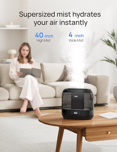 Smart Humidifier for Bedroom, Top Fill 4L Cool Mist, Quiet Ultrasonic H539