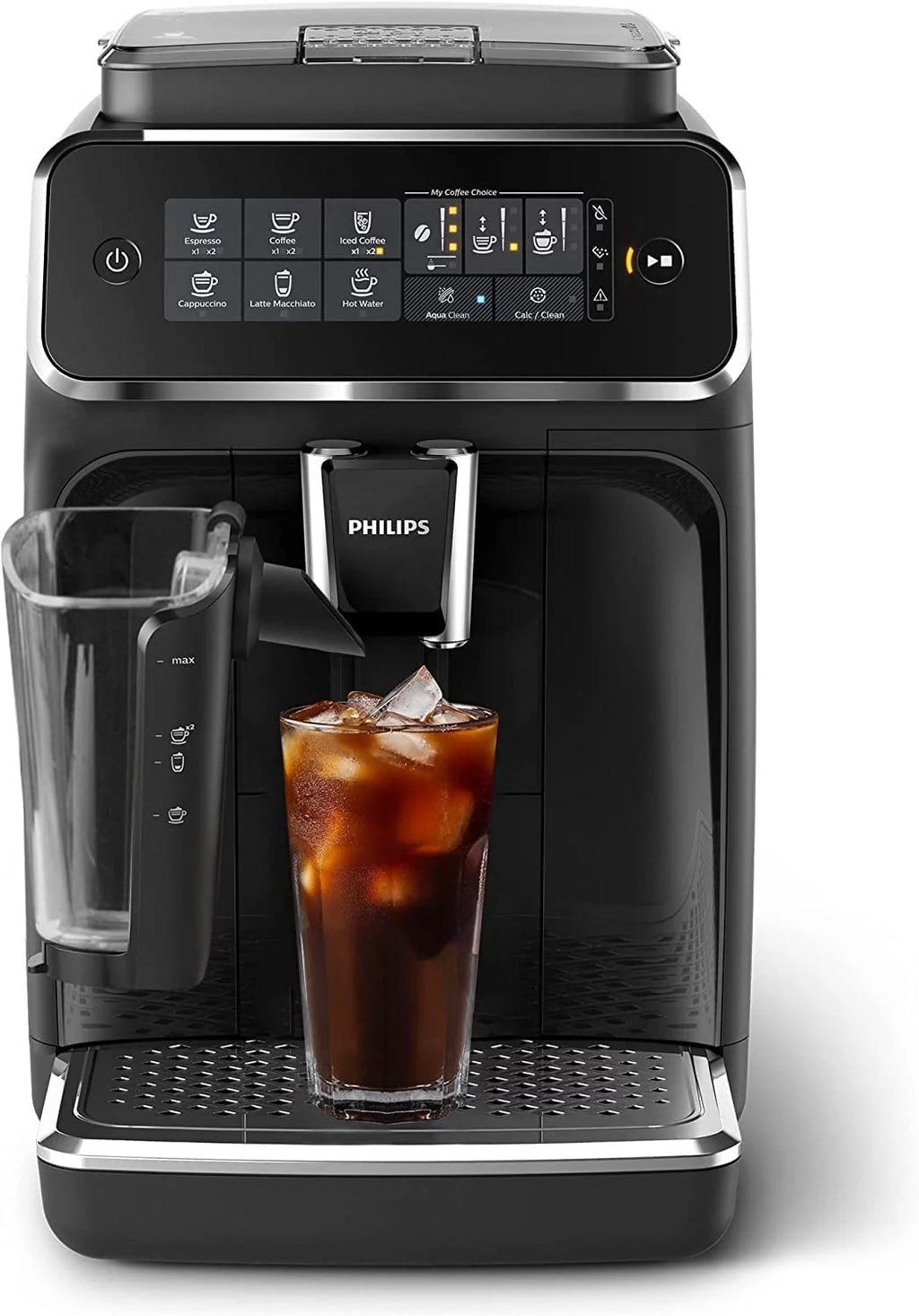 Fully Automatic Espresso Machine with LatteGo & Iced Coffee, Black V2399