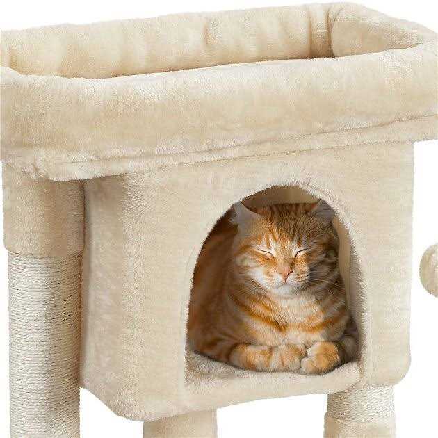 2-Level Plush Cat Tree with Condo J4799