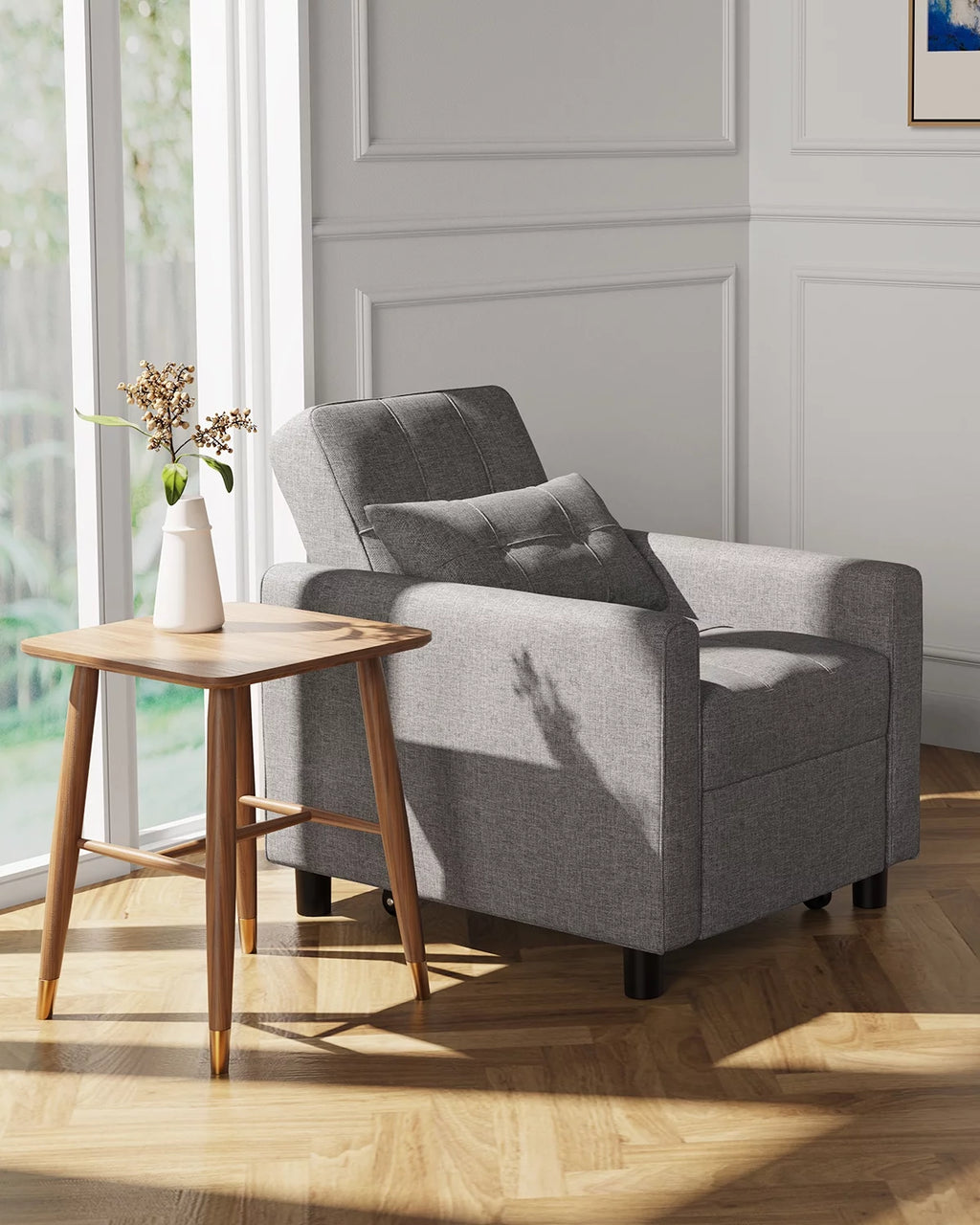 Convertible Chair Single Bed, Grey M8150