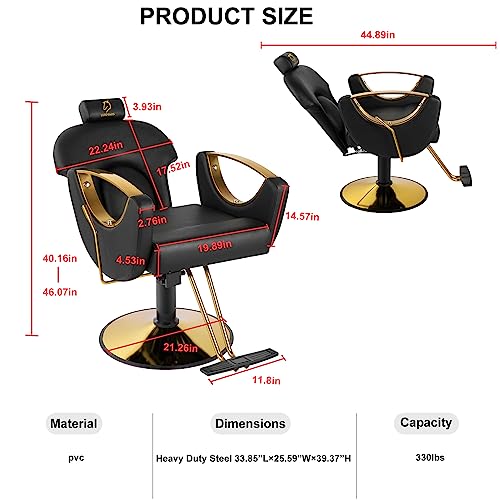 Pink Hydraulic Reclining Barber Salon Chair P872