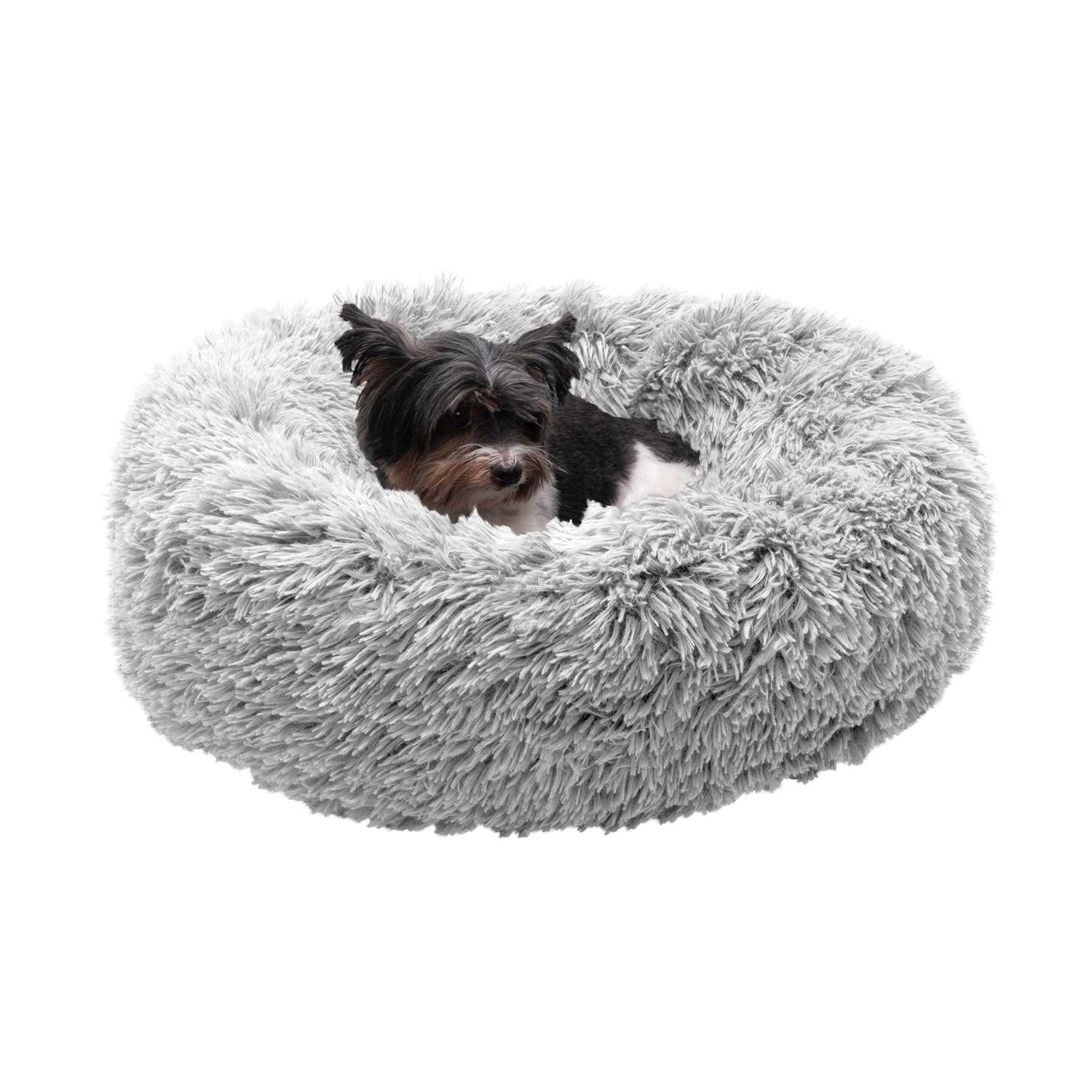 Calming Cuddler Long Fur Donut Dog Bed M595