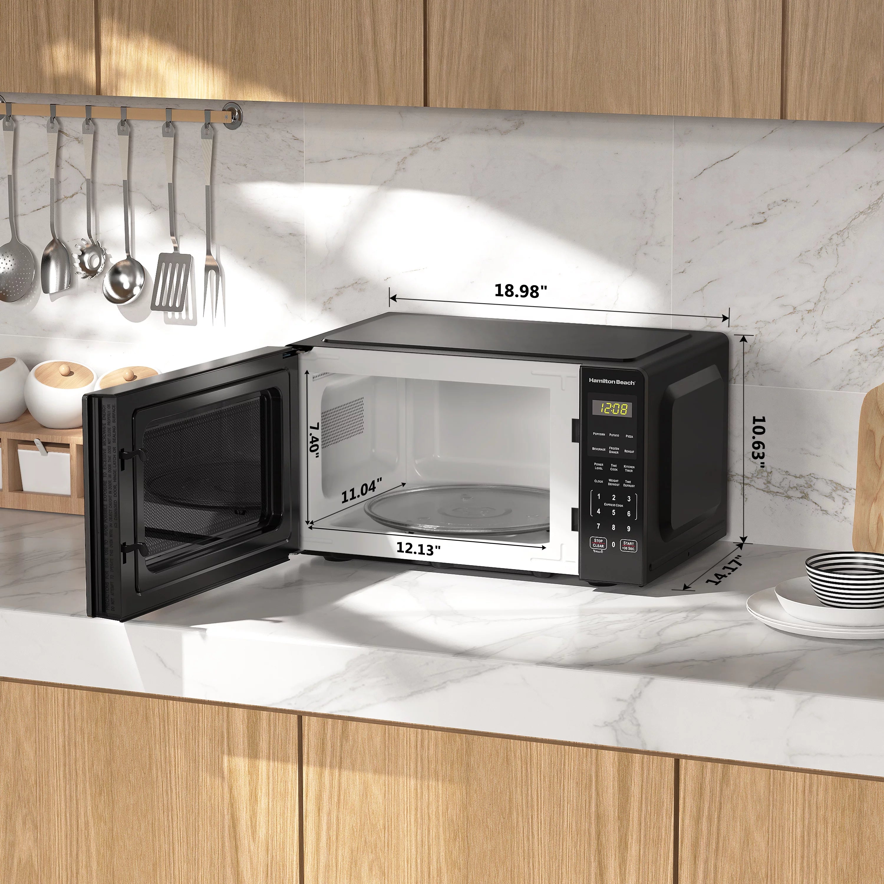 Countertop Microwave Oven, Stainless Steel P87691
