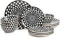 Thyme & Table Dinnerware Black & White Medallion Stoneware, 12-Piece Set
