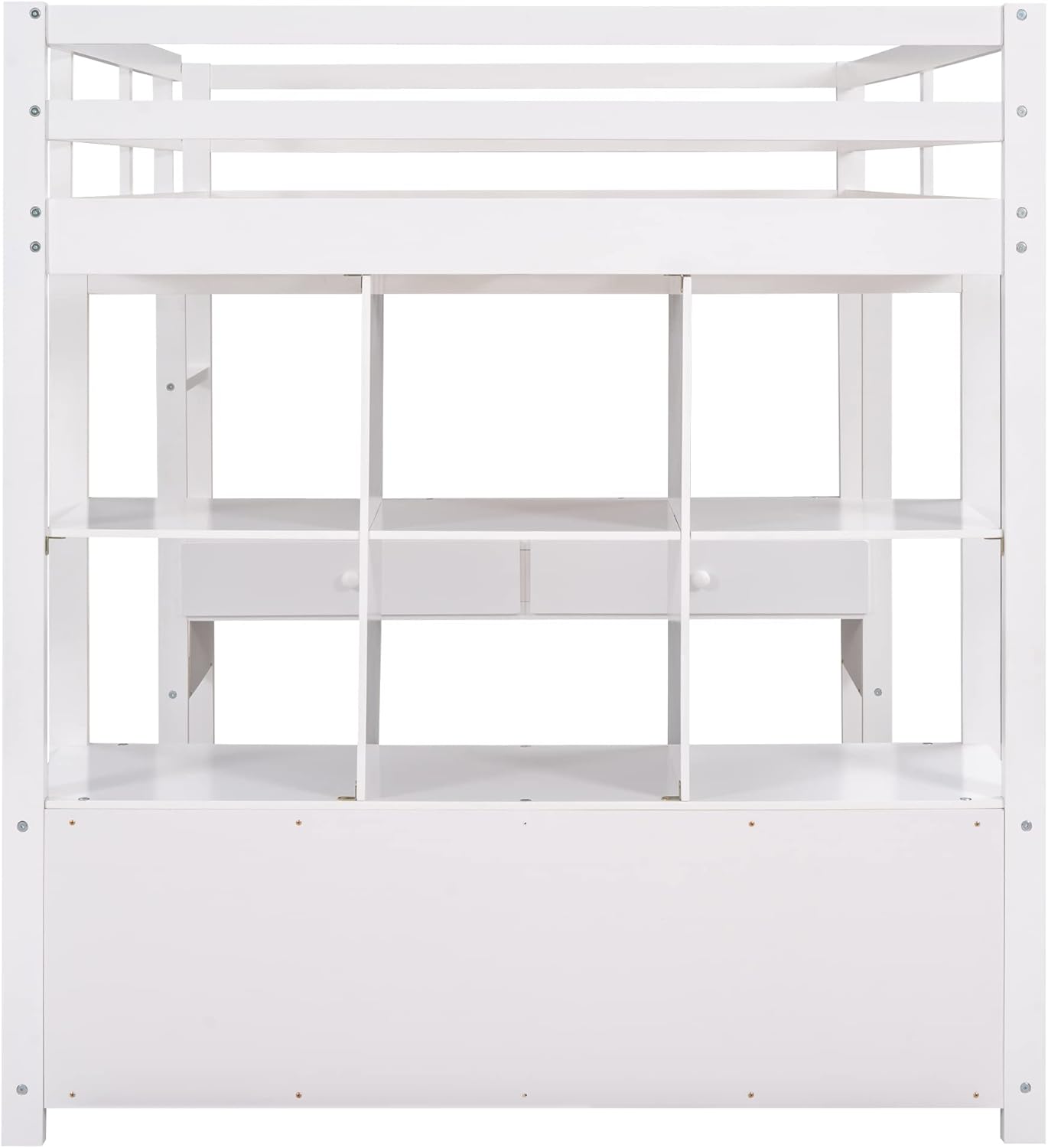 Full Loft Bed with Built-in Desk and Storage Shelves Z5593