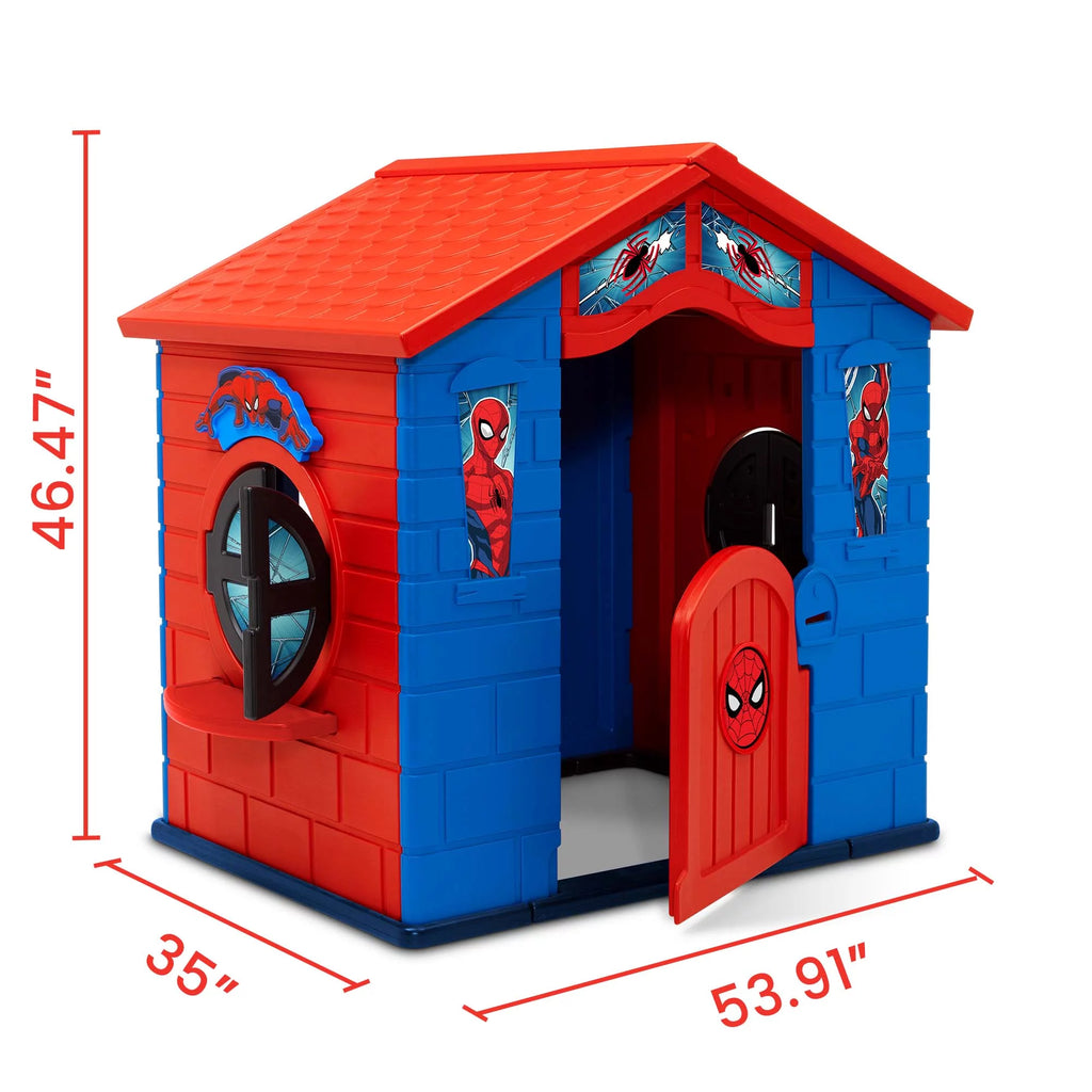 Spider-Man Plastic Indoor/Outdoor Playhouse with Easy Assembly, Blue/Red P80159