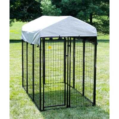 Vinyl Coated Welded Wire Boxed Dog Kennel, Black, 6 x 4 x 6 ft B362