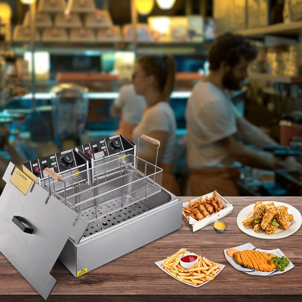 Electric Deep Fryer 20L Stainless Steel Commercial P43186