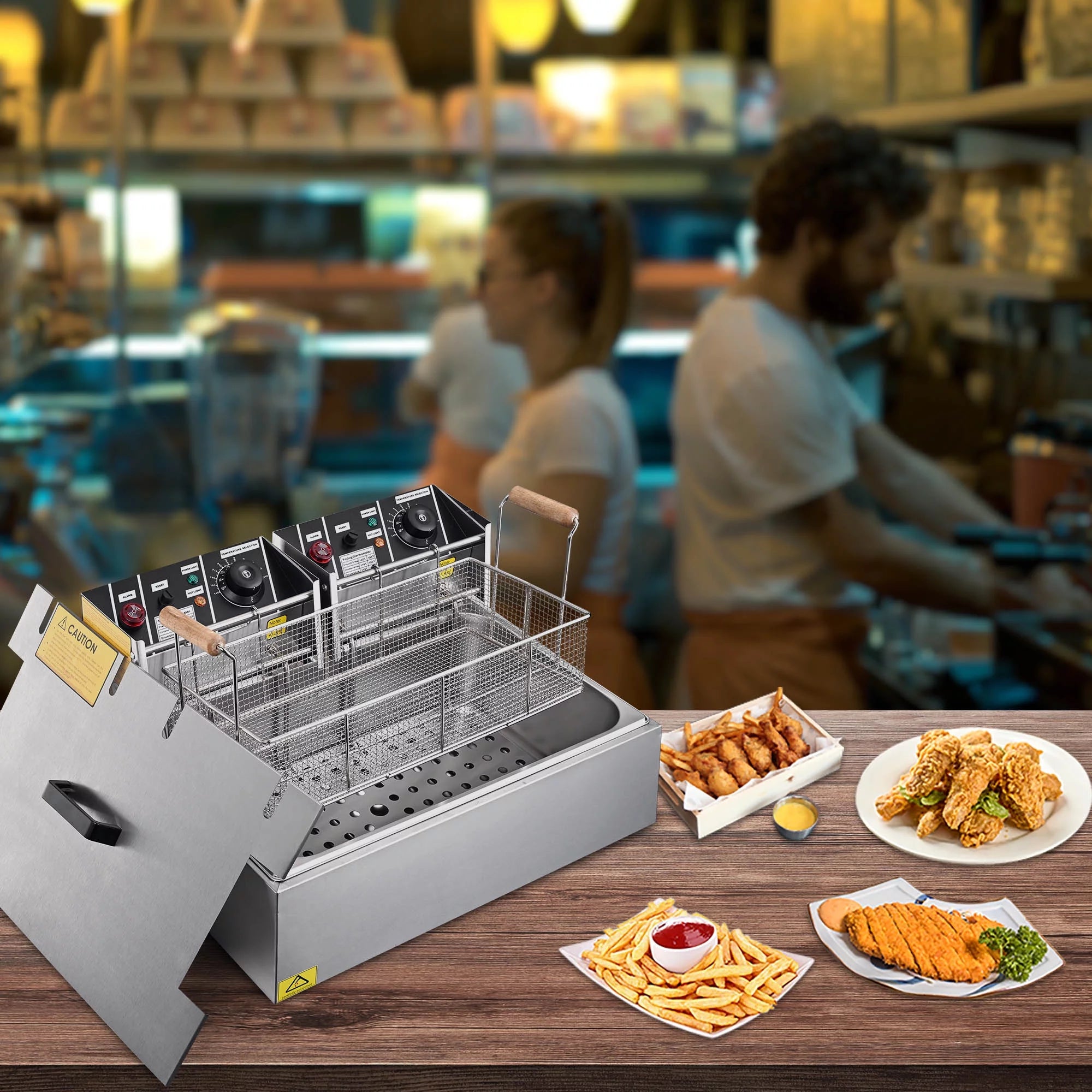 Electric Deep Fryer 20L Stainless Steel Commercial P43186