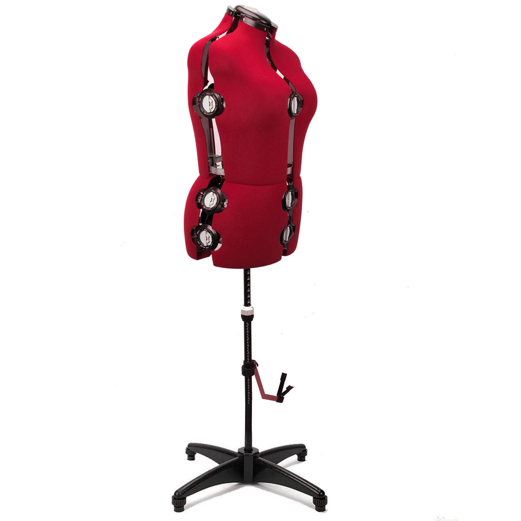 Adjustable Female Mannequin Dress Form with Stand, Red Y110751