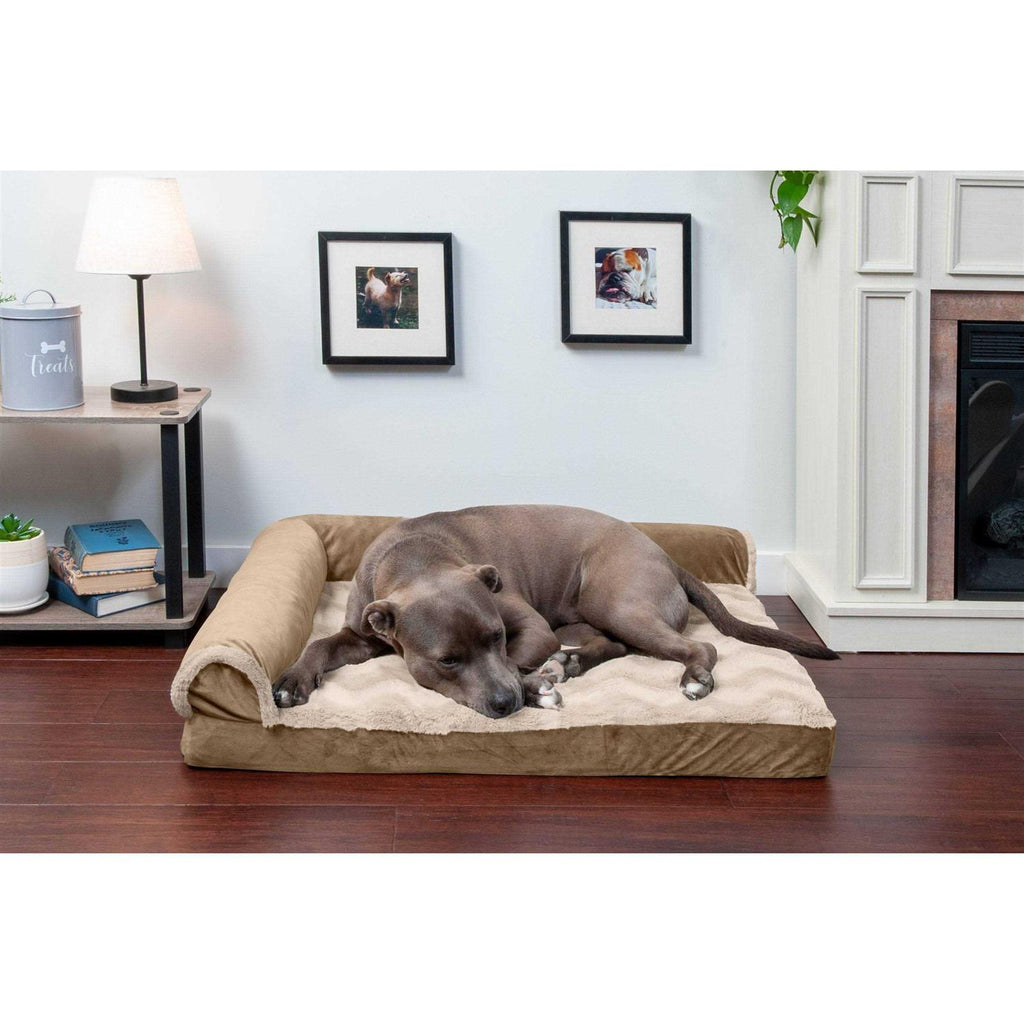 Wave Fur & Velvet Deluxe Chaise Lounge Dog Bed D36617