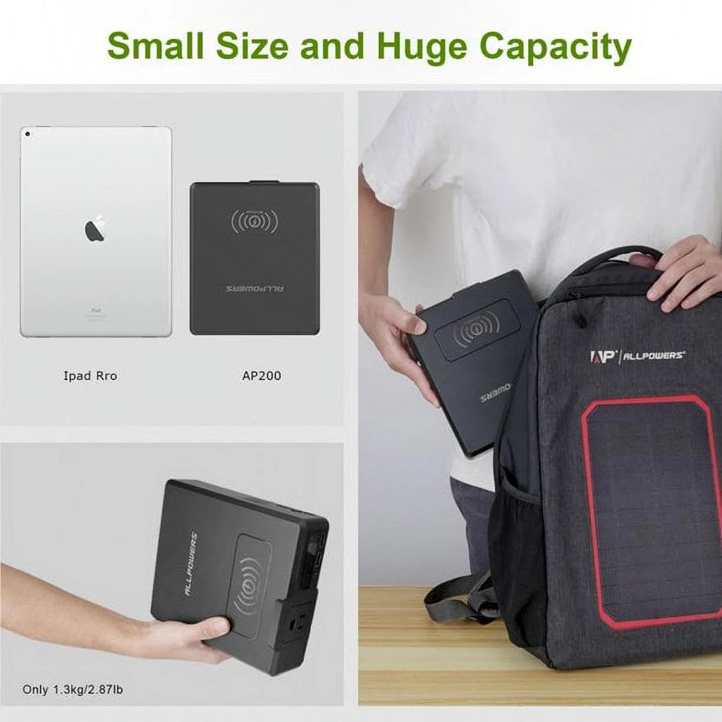 200W 154Wh Portable Power Station with 100W Foldable Solar Panel N194989