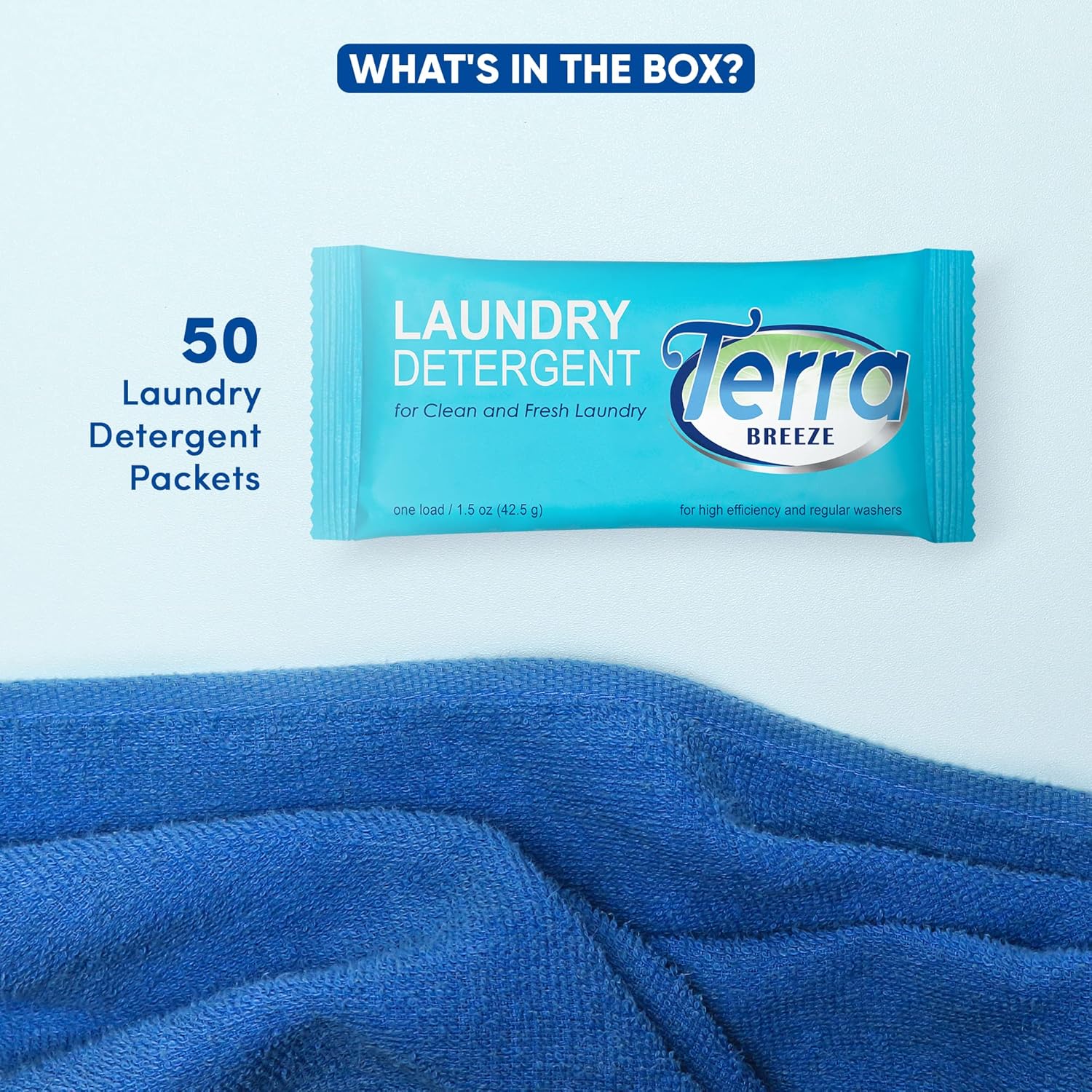 Laundry Detergent Powder, 1.5 oz Individually Wrapped Packet, Case of 50 L971