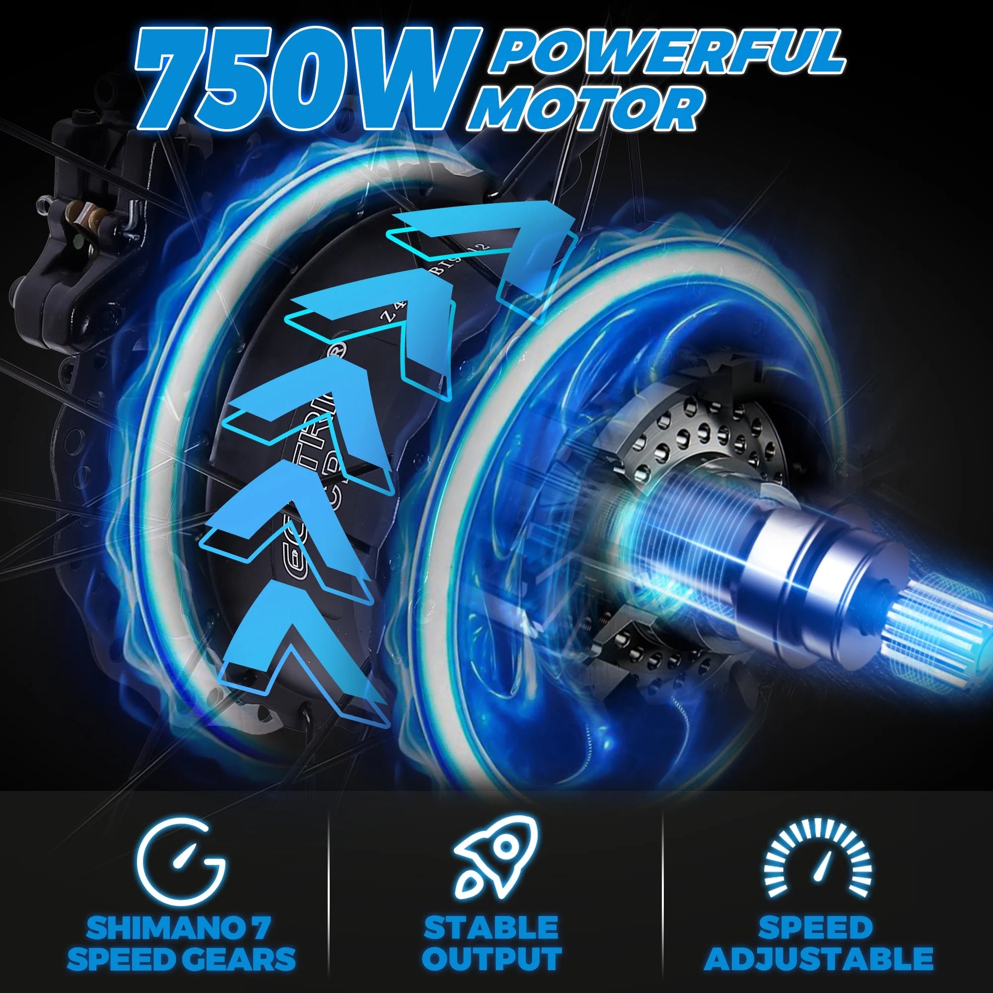 Electric Bike Fat Tire 26" Adults Aluminum Frame 750W Motor 48V 12.5AH C6861