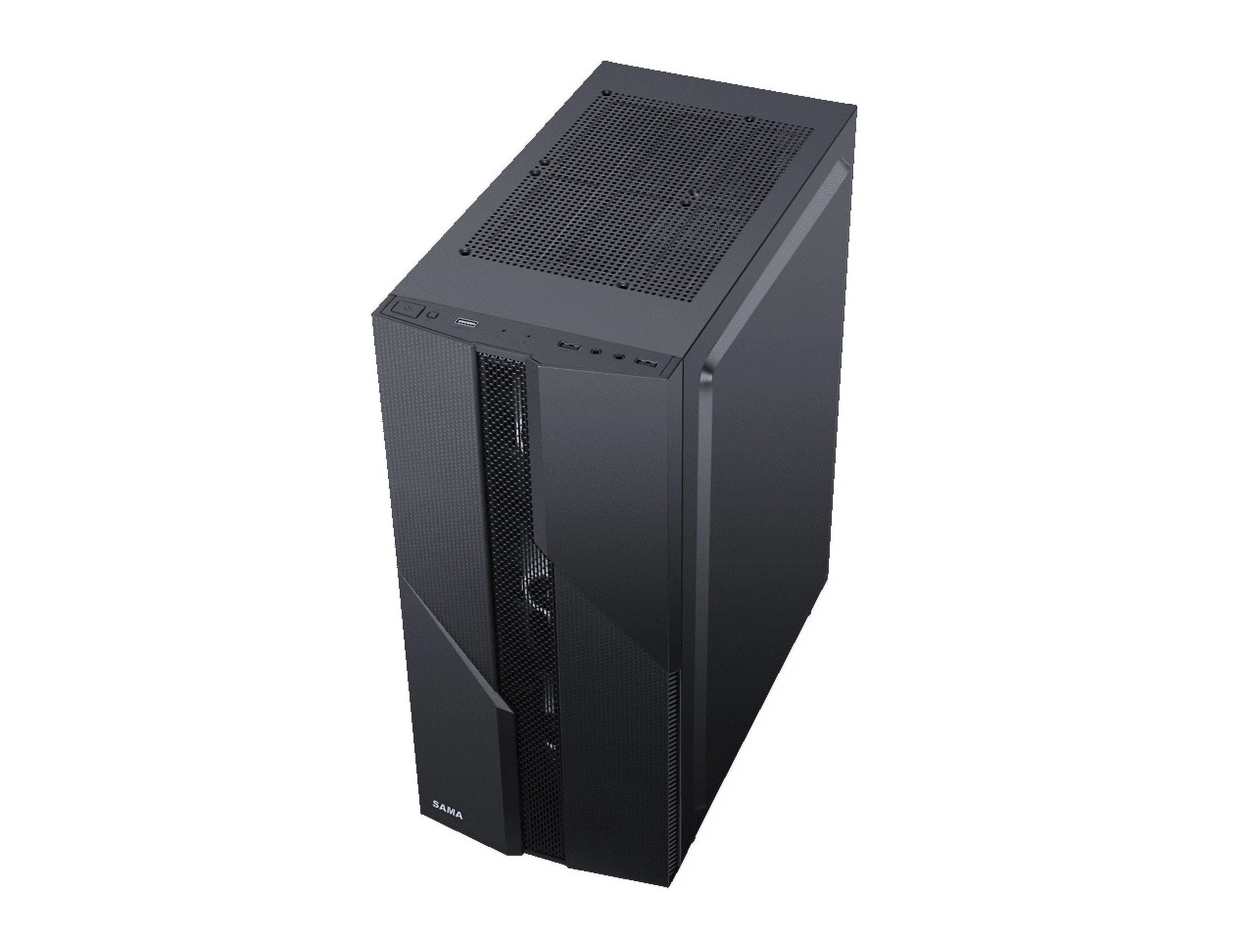 Black USB 3.0 Steel Tempered Glass ATX Mid Tower Gaming Computer Case with 4 x 120mm LED Fans E5174