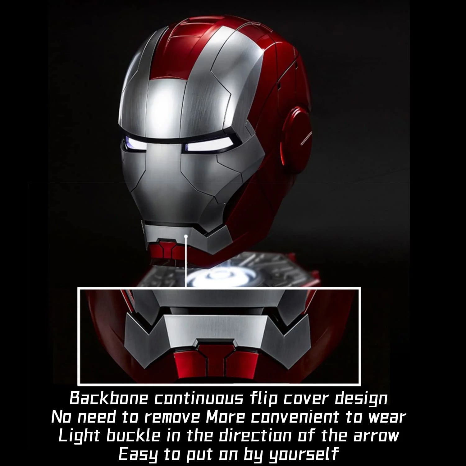 Iron Man Helmet Electronic Wearable Mask with LED Eyes Q3404