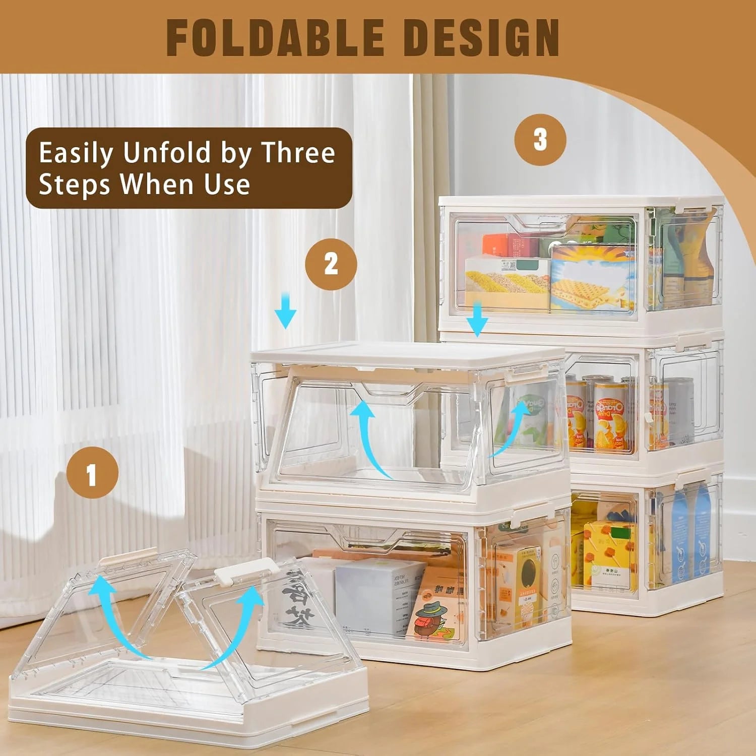 Stackable Clear Plastic Storage Bins with Lids G80963