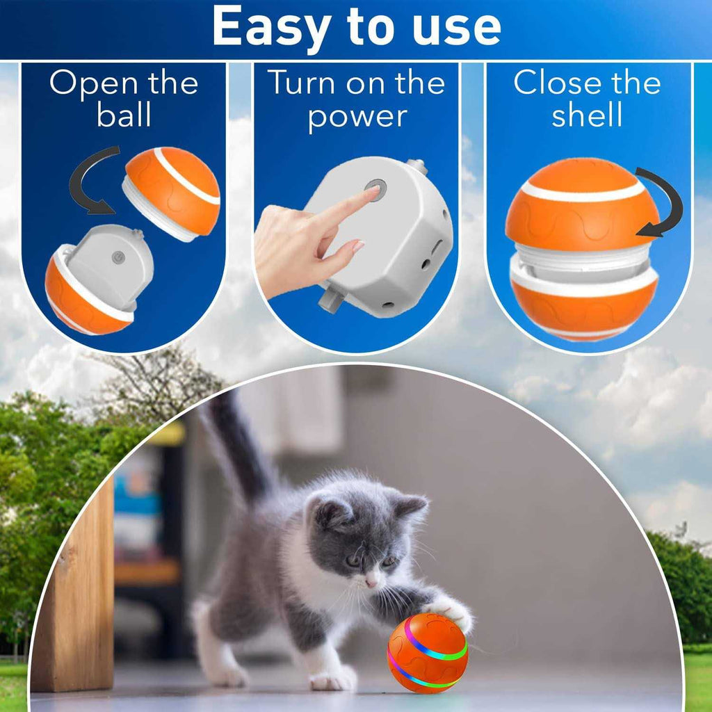 Interactive Dog Ball Toy with USB Charging and LED Lights L29816