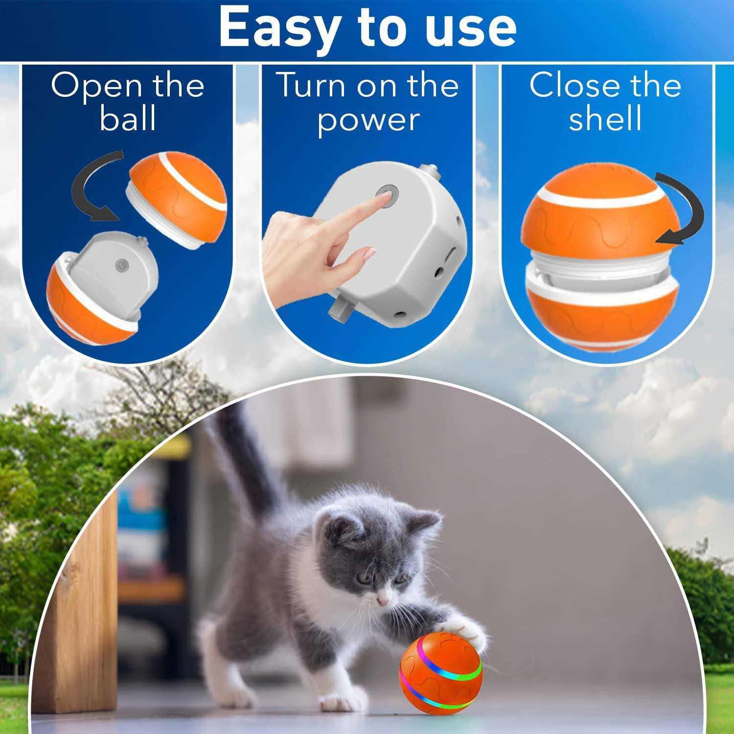 Interactive Dog Ball Toy with USB Charging and LED Lights L29816