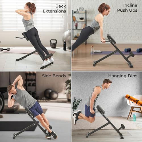 Roman Chair Hyperextension Bench for Glute, Hamstring and Lower Back D68631