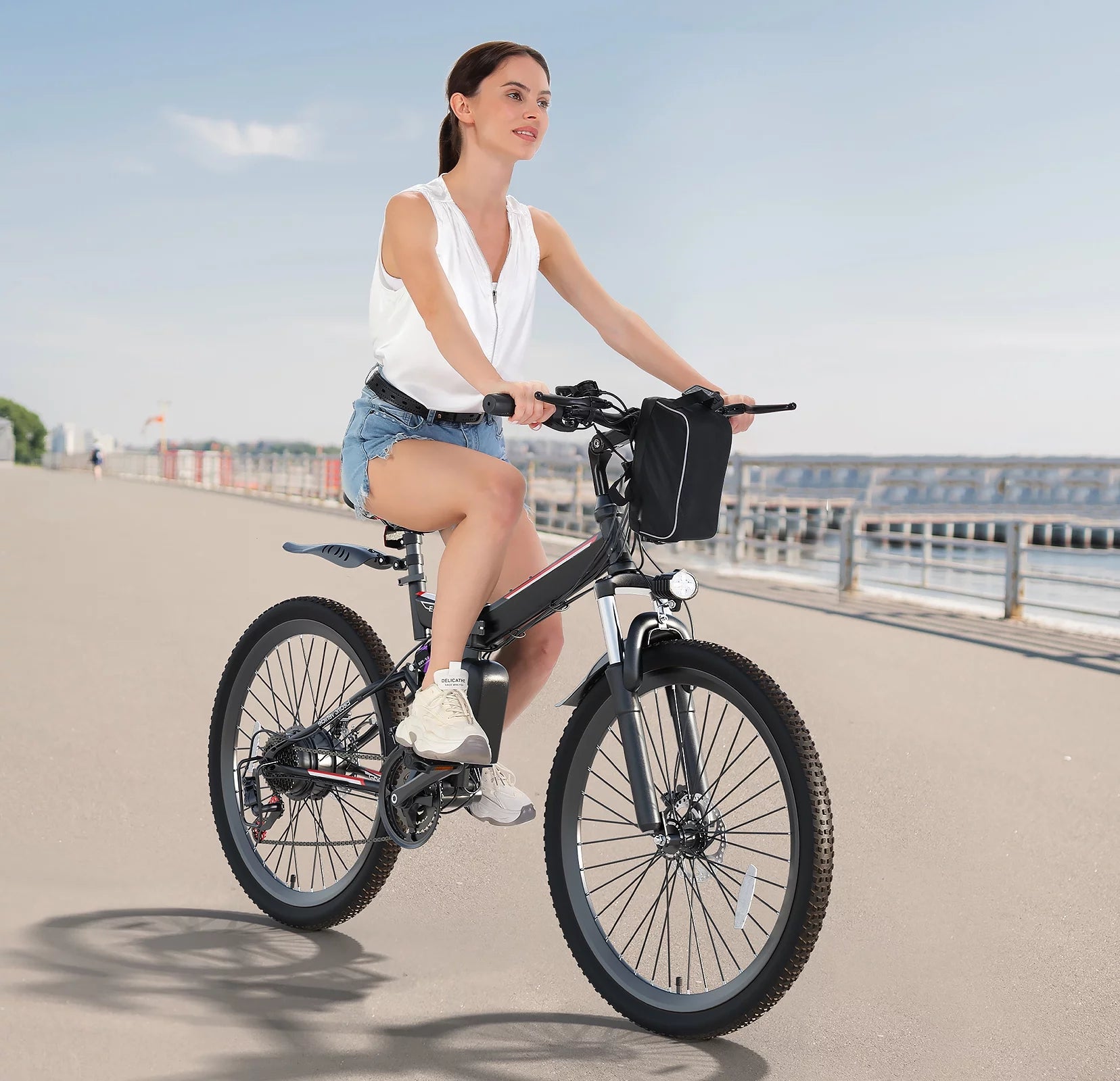 Folding Electric Mountain Bike for Adults, 48V 7.8Ah, 21 Speed W320