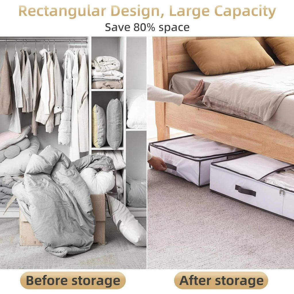 Under Bed Vacuum Seal Storage Bags for Comforters, Large Foldable Box R522566