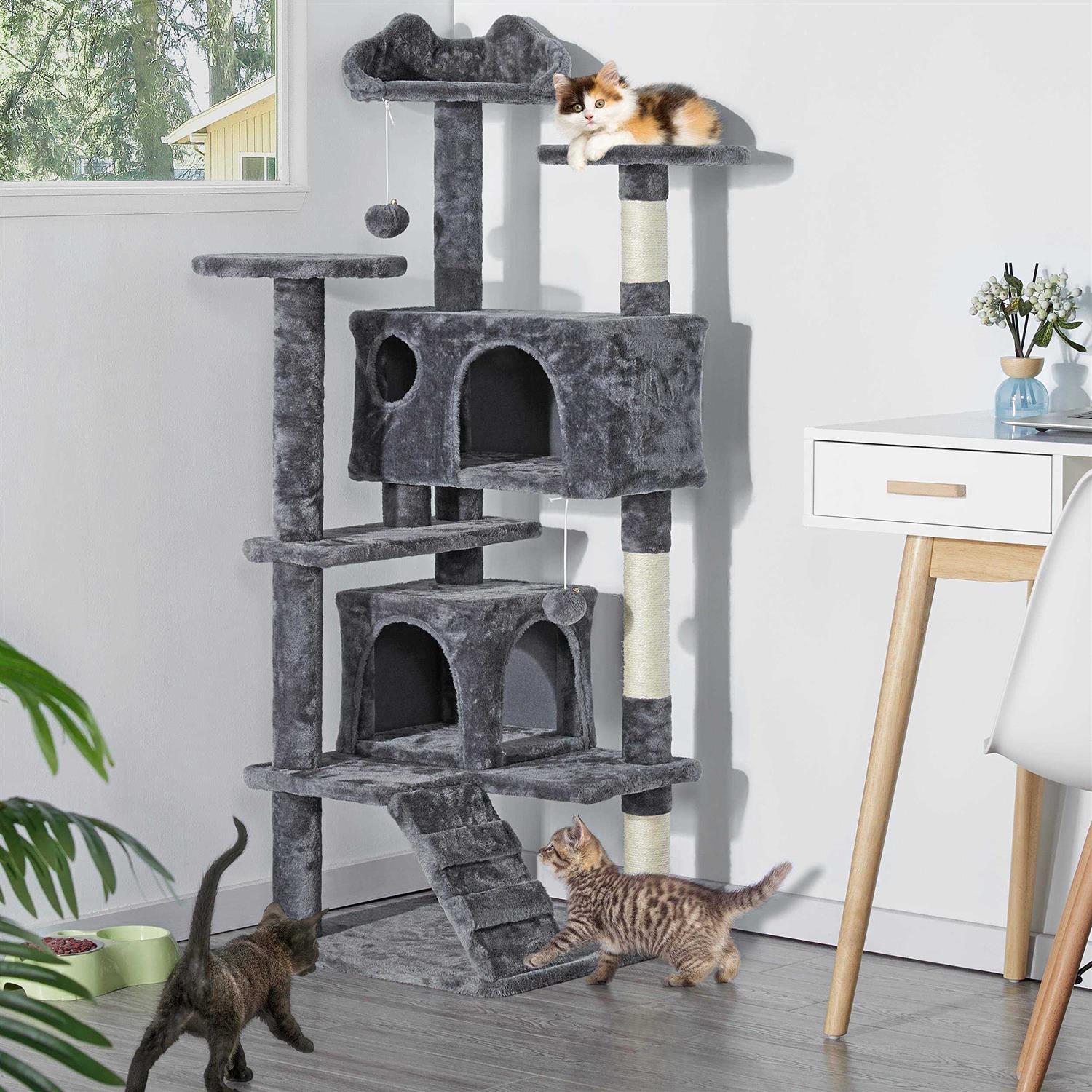 Cat Tree Tower with Scratching Post for Kittens Q604