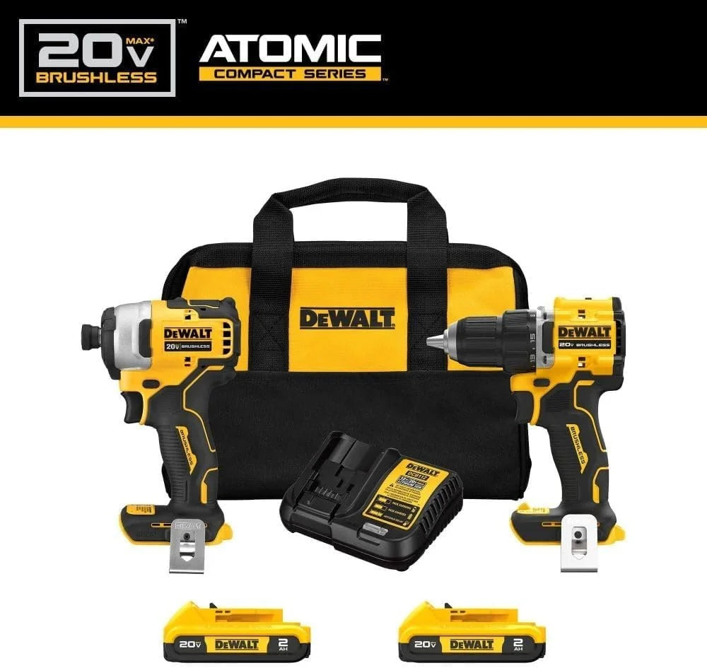 Cordless Drill and Impact Driver Combo Kit with 2 Batteries C8645