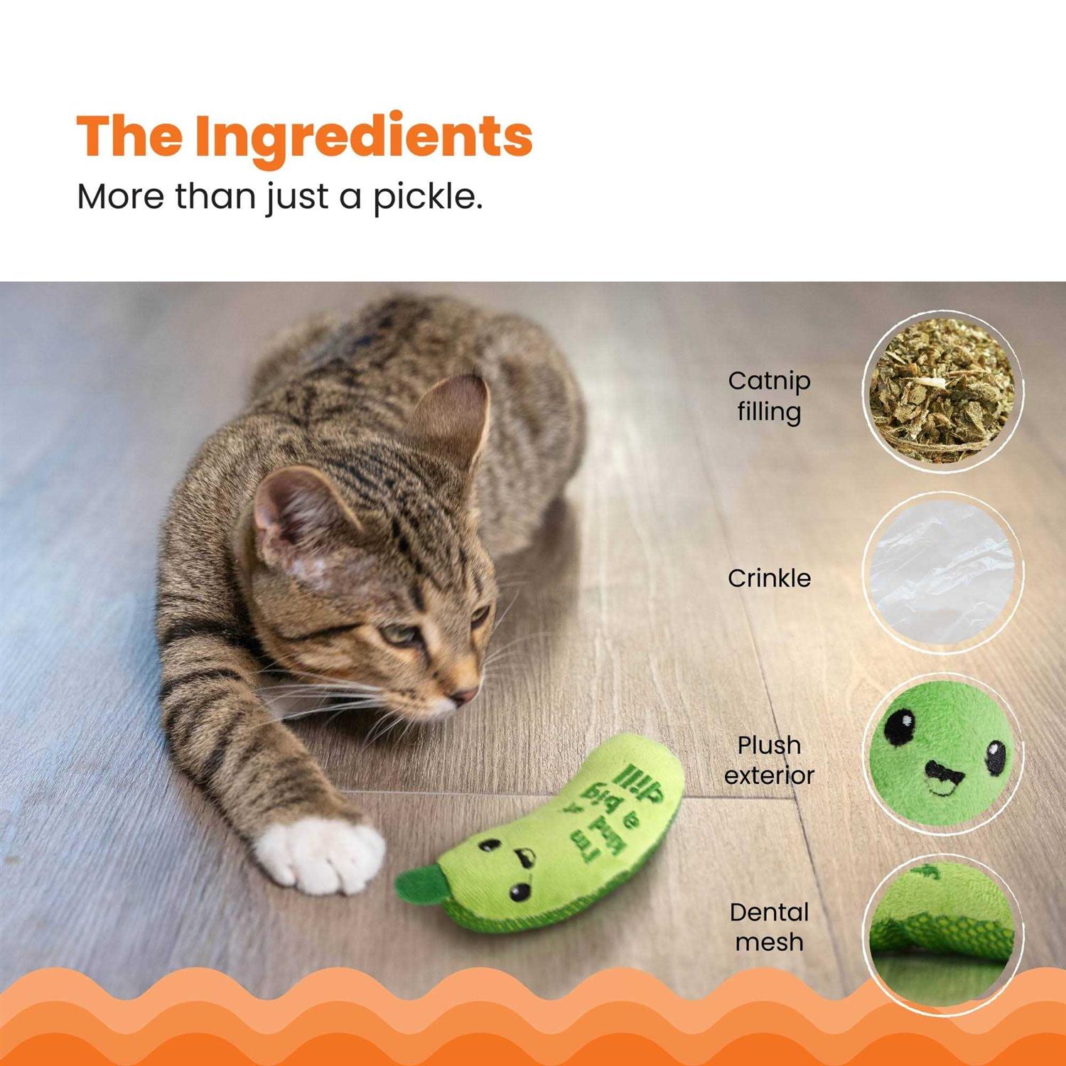 Crunchy Pickle Kicker Catnip Cat Toy I5259