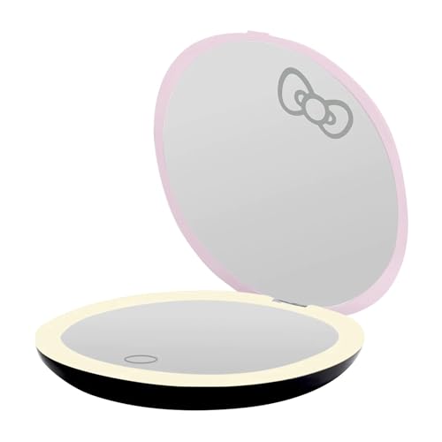Vanity Swirl Compact Mirror with Light, Double Sided Travel Makeup Mirror O7046