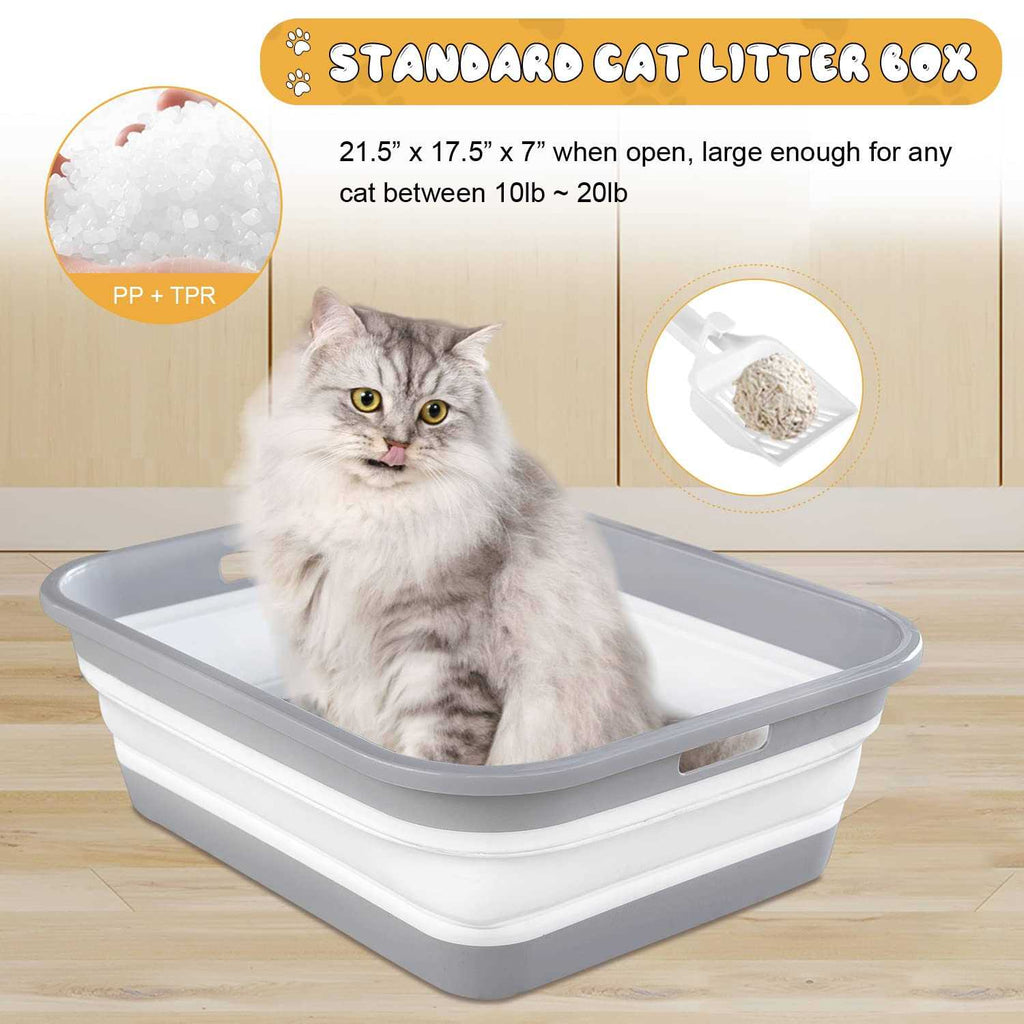 Senior Cat Litter Box Low Entry for Arthritic Disabled Cats W2956