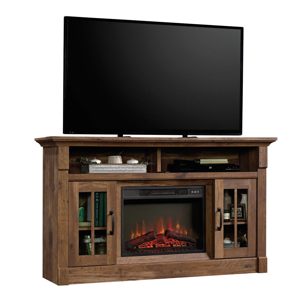 Rustic Fireplace TV Stand for TVs up to 50", Vintage Oak Finish H9192