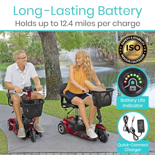 3 Wheel Mobility Scooter - Electric Folding Travel Scooter for Adults with Long Range Battery H795