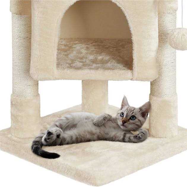 2-Level Plush Cat Tree with Condo J4799