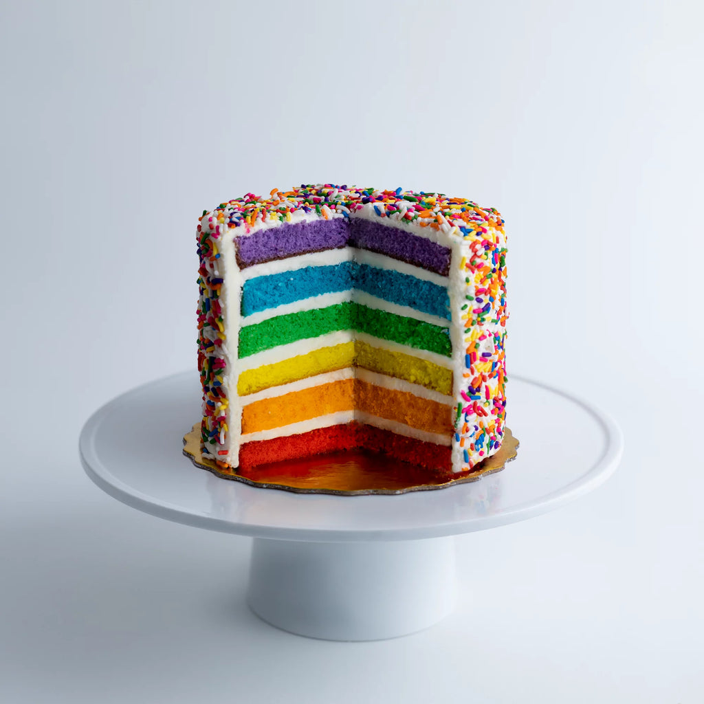 Vanilla Rainbow Cake, 6" Size, Serves 6 to 8 J48858