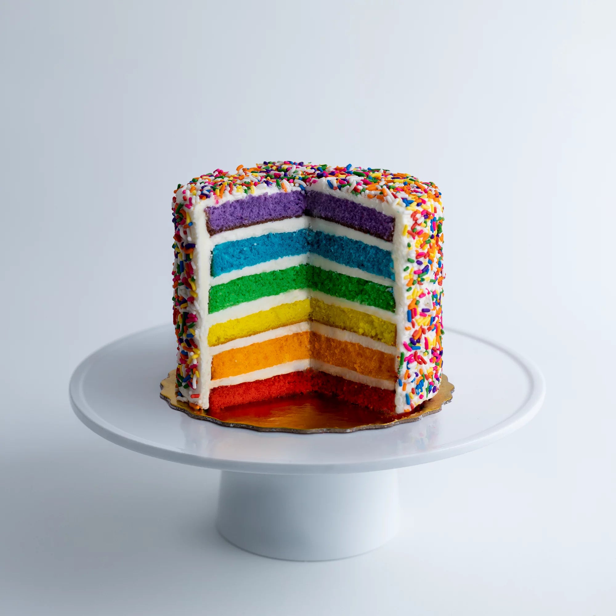 Vanilla Rainbow Cake, 6" Size, Serves 6 to 8 J48858