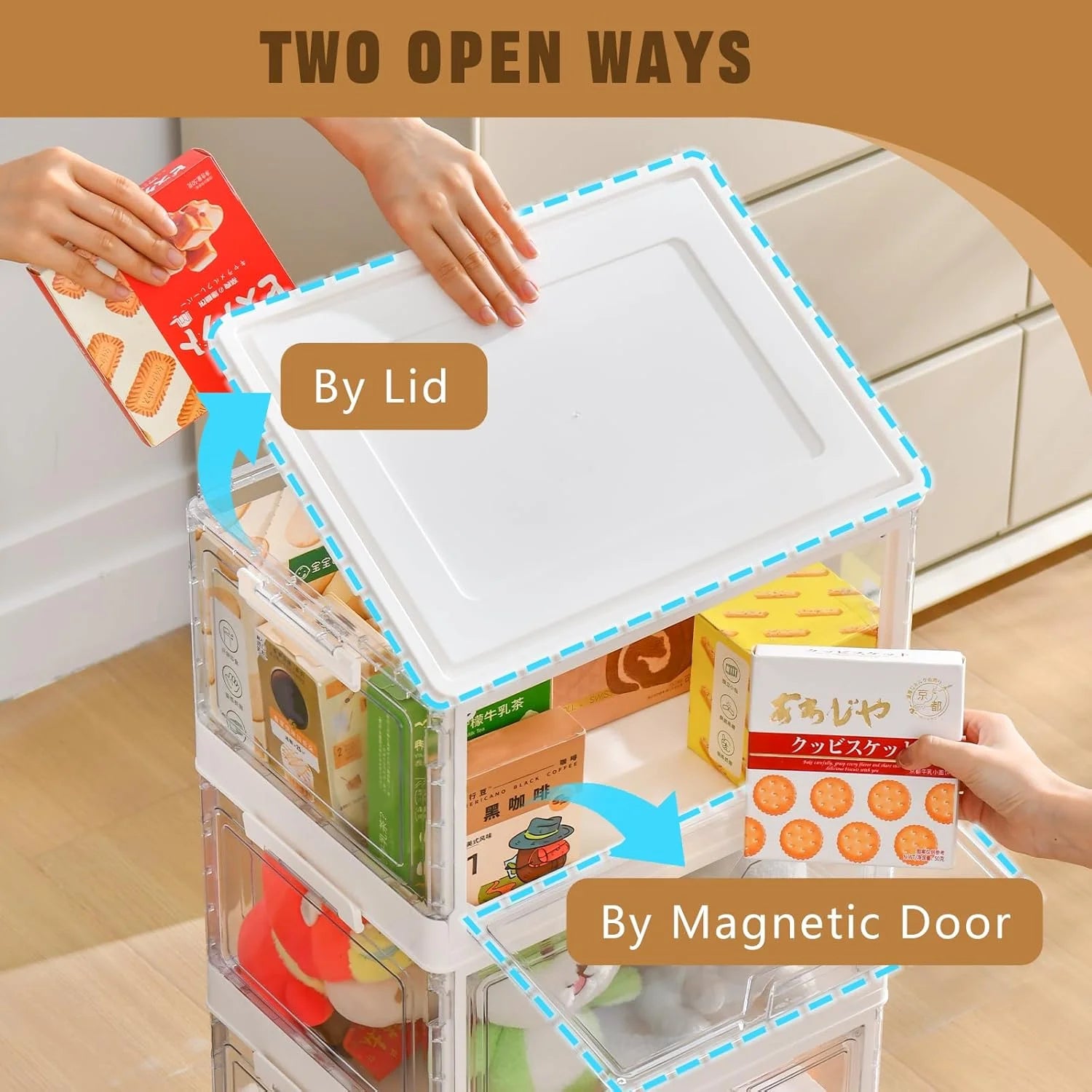 Stackable Clear Plastic Storage Bins with Lids G80963