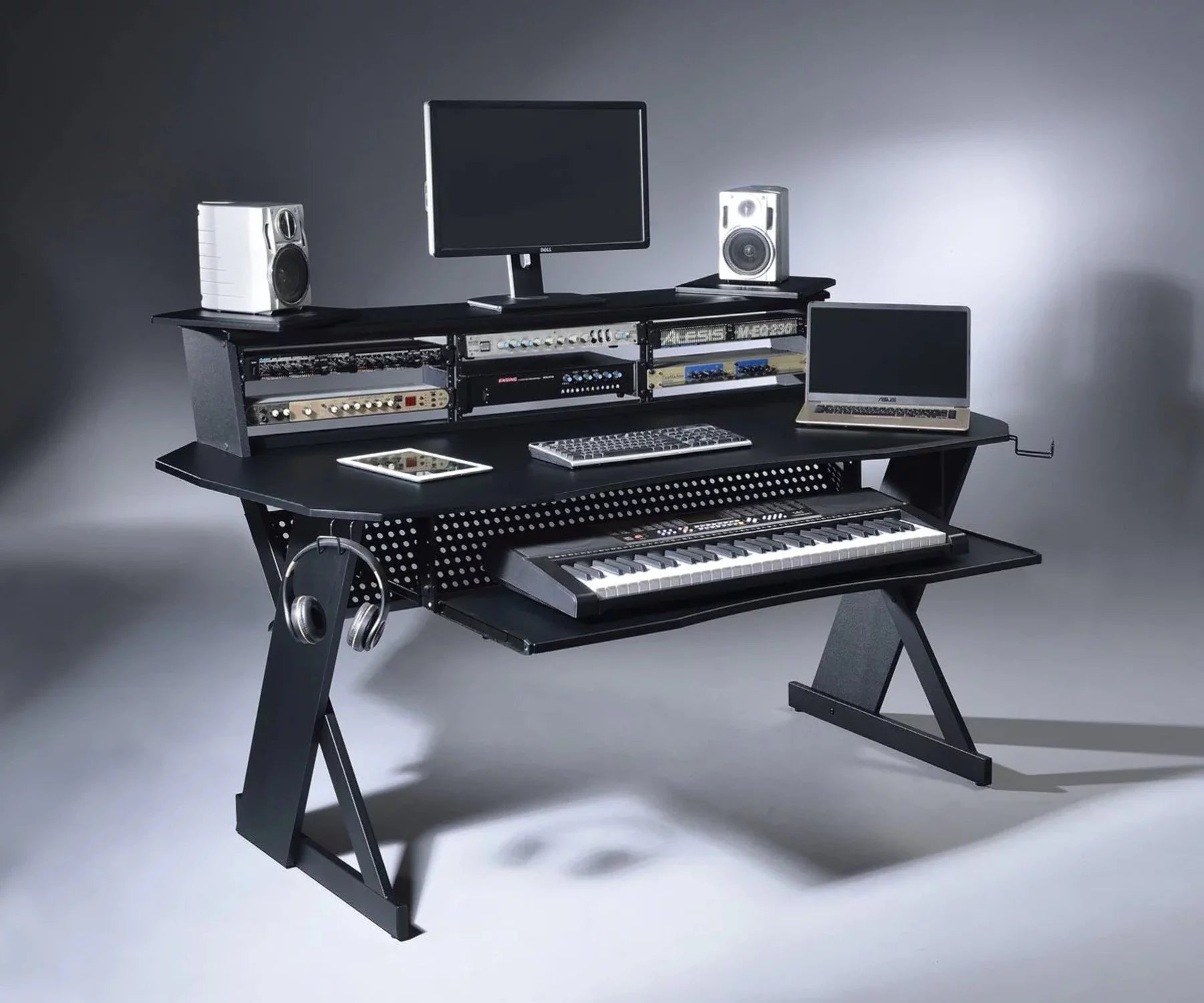Music Recording Studio Desk Workstation with 3 x 4U Rack Y169694