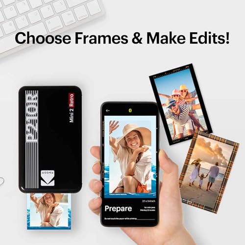 Portable Photo Printer with 68 Sheets Bundle, White I22234
