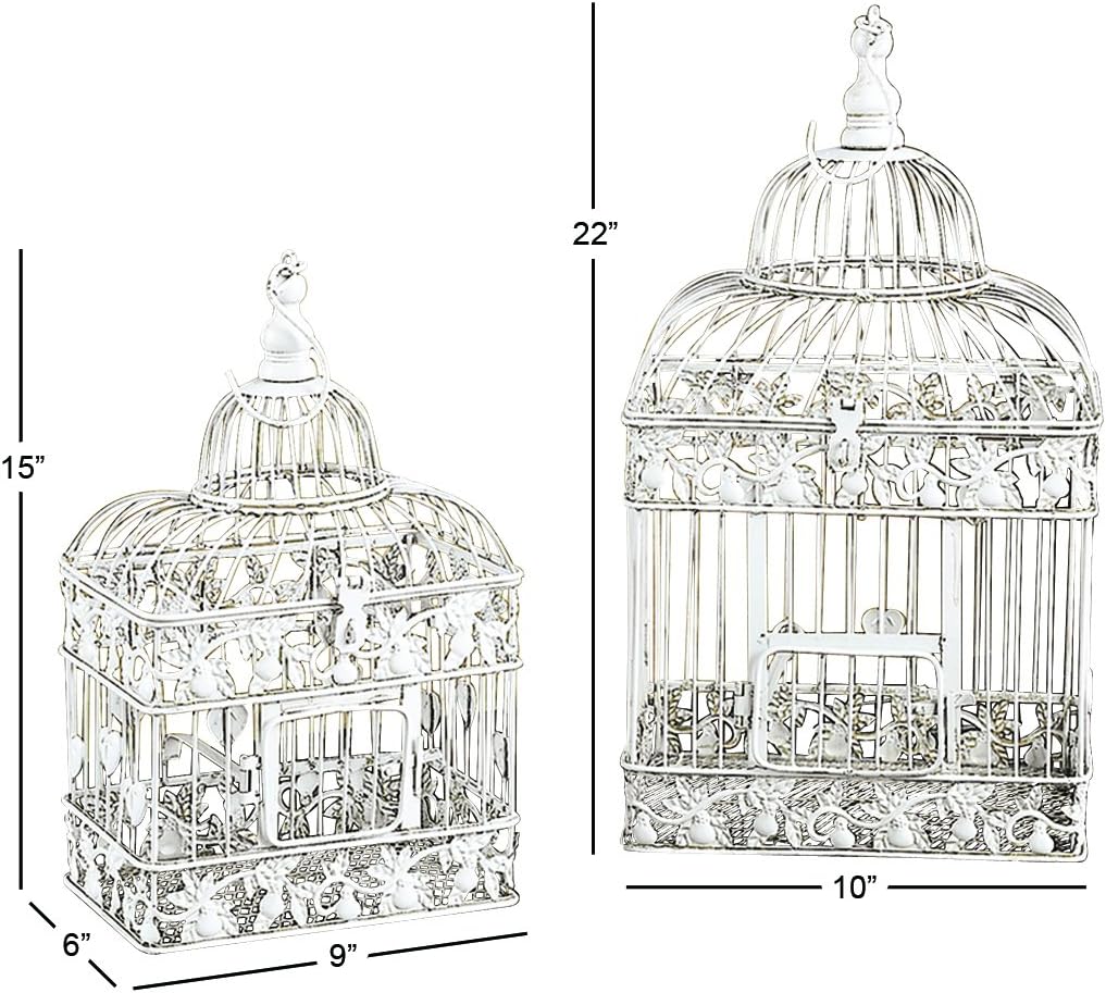 Vintage Metal Birdcage, 22 Inch, White L341146