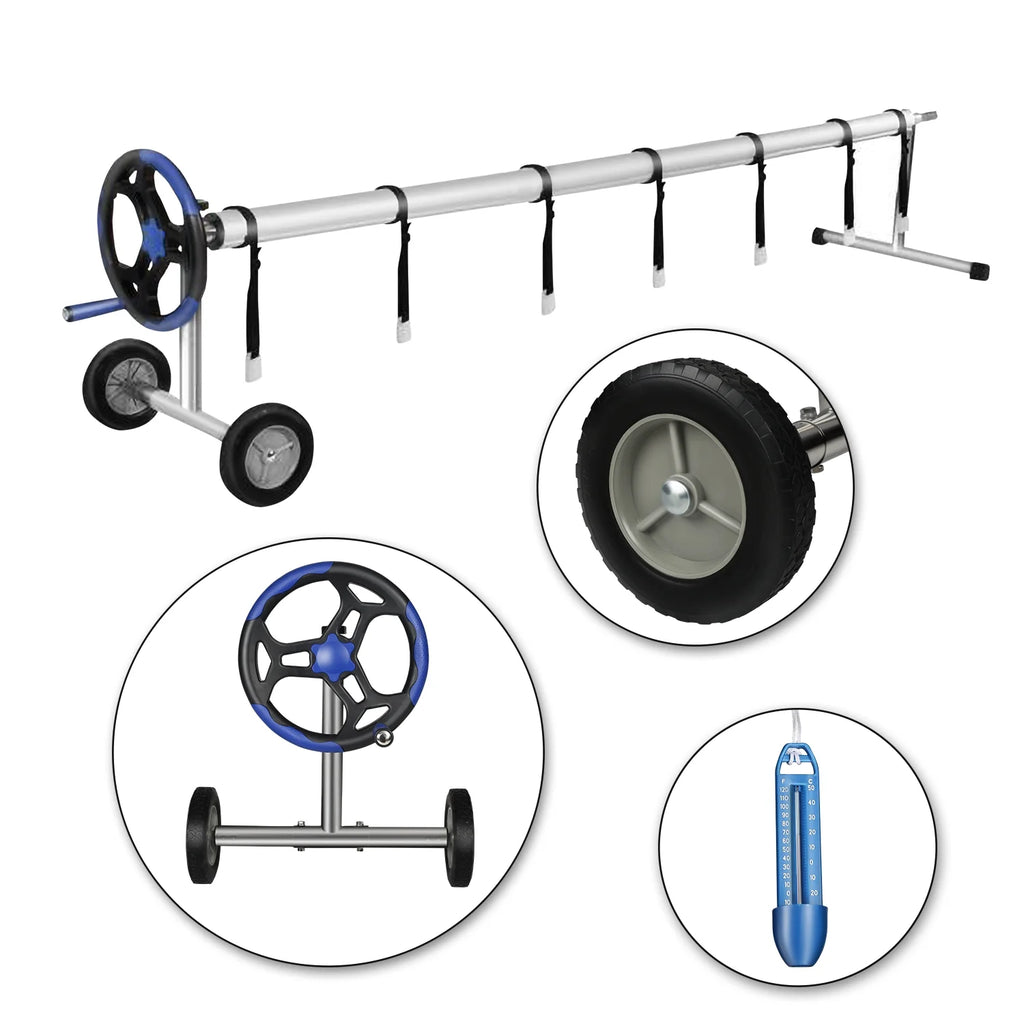 20 ft Aluminum Pool Cover Reel Set for Inground Swimming Pool K204