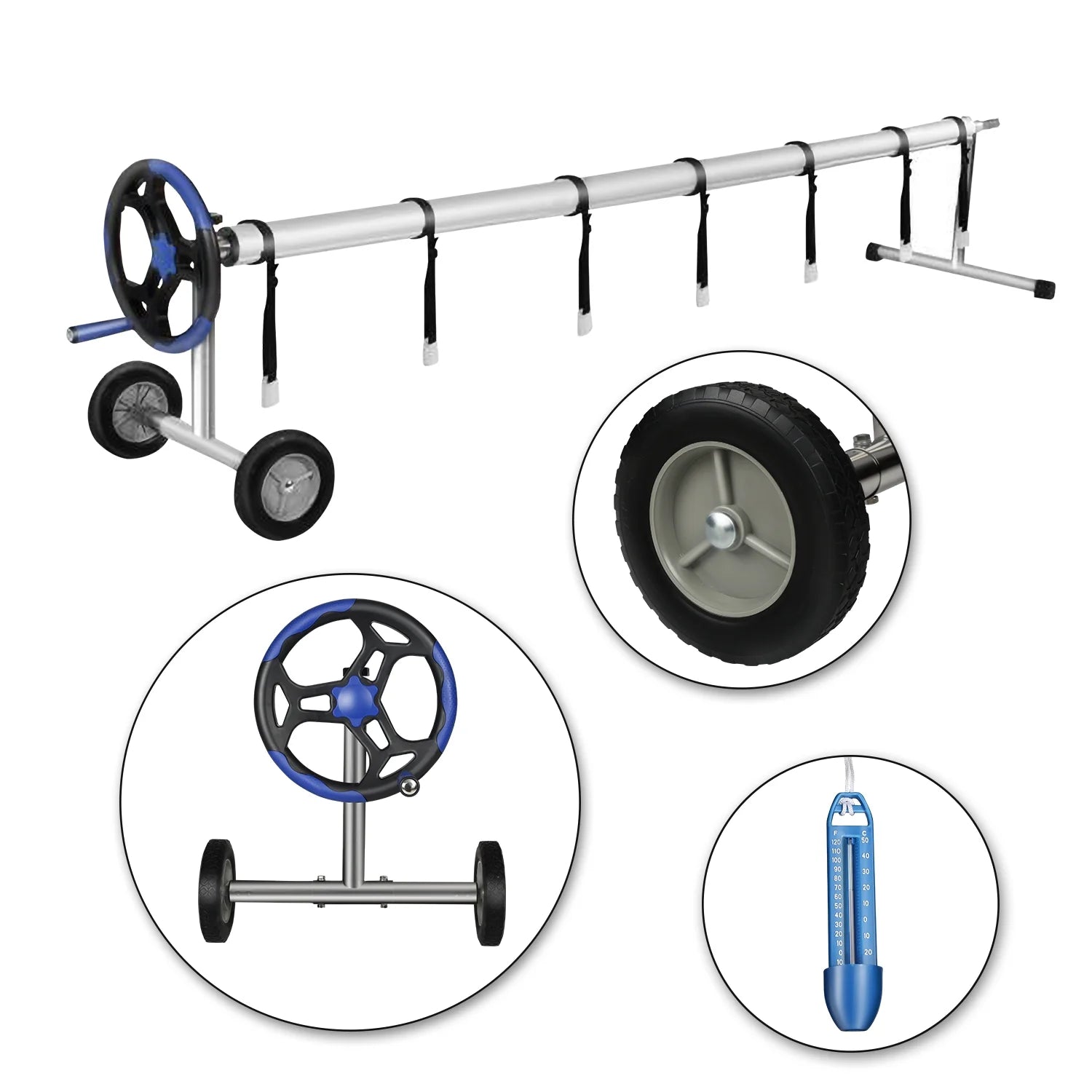20 ft Aluminum Pool Cover Reel Set for Inground Swimming Pool K204
