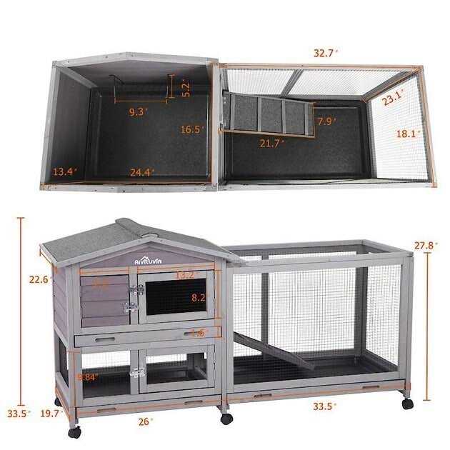 Indoor Outdoor Rabbit Hutch Bunny Cage P378